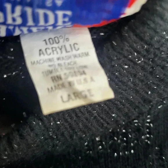 Vintage American Pride Womens Black & Silver Metallic Sweater Size Large - Picture 7 of 7